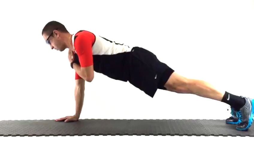 Ejercicio: Flexión toca hombro